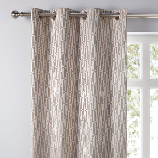 Esme Gold Jacquard Eyelet Curtains Dunelm, Beige And Gold Curtains