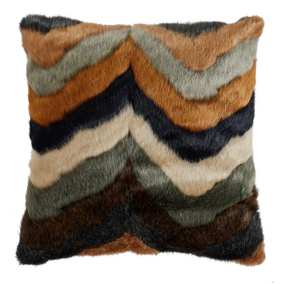 Eska Zigzag Faux Fur Cushion Dunelm