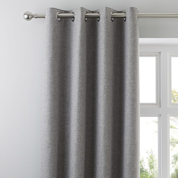 Jennings Grey Thermal Eyelet Curtains  undefined
