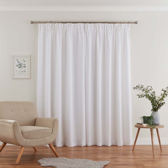 Vermont White Pencil Pleat Curtains Dunelm