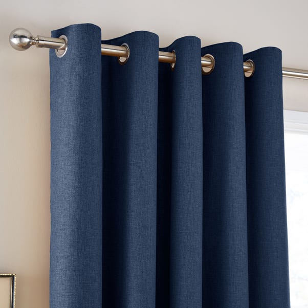 Jennings Navy Thermal Eyelet Curtains Dunelm Jennings Navy Thermal Eyelet Curtains, Navy Blue Curtains