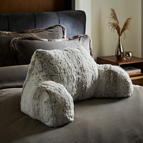 Snow Leopard Print Cuddle Cushion | Dunelm Snow Leopard Print V Shaped Pillow | Dunelm