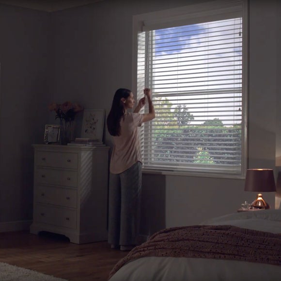 50mm Slats Room Darkening Grey Blind Dunelm