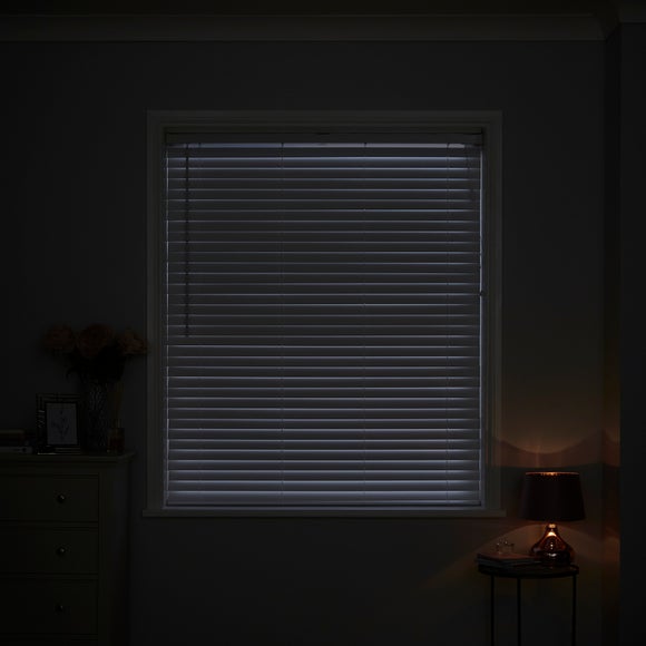 50mm Slats Room Darkening Grey Blind Dunelm