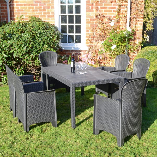 Trabella Rno 6 Seat Dining Set With Sicily Chairs Dunelm - Sicily 6 Seater Patio Set Cover