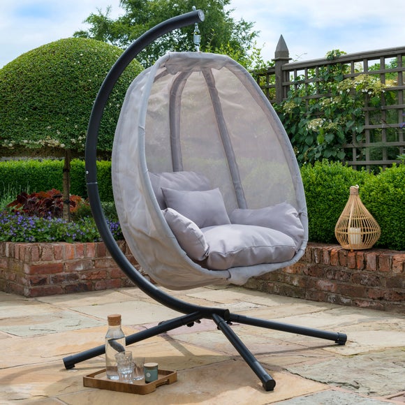 Grey Cocoon Swing Chair Dunelm