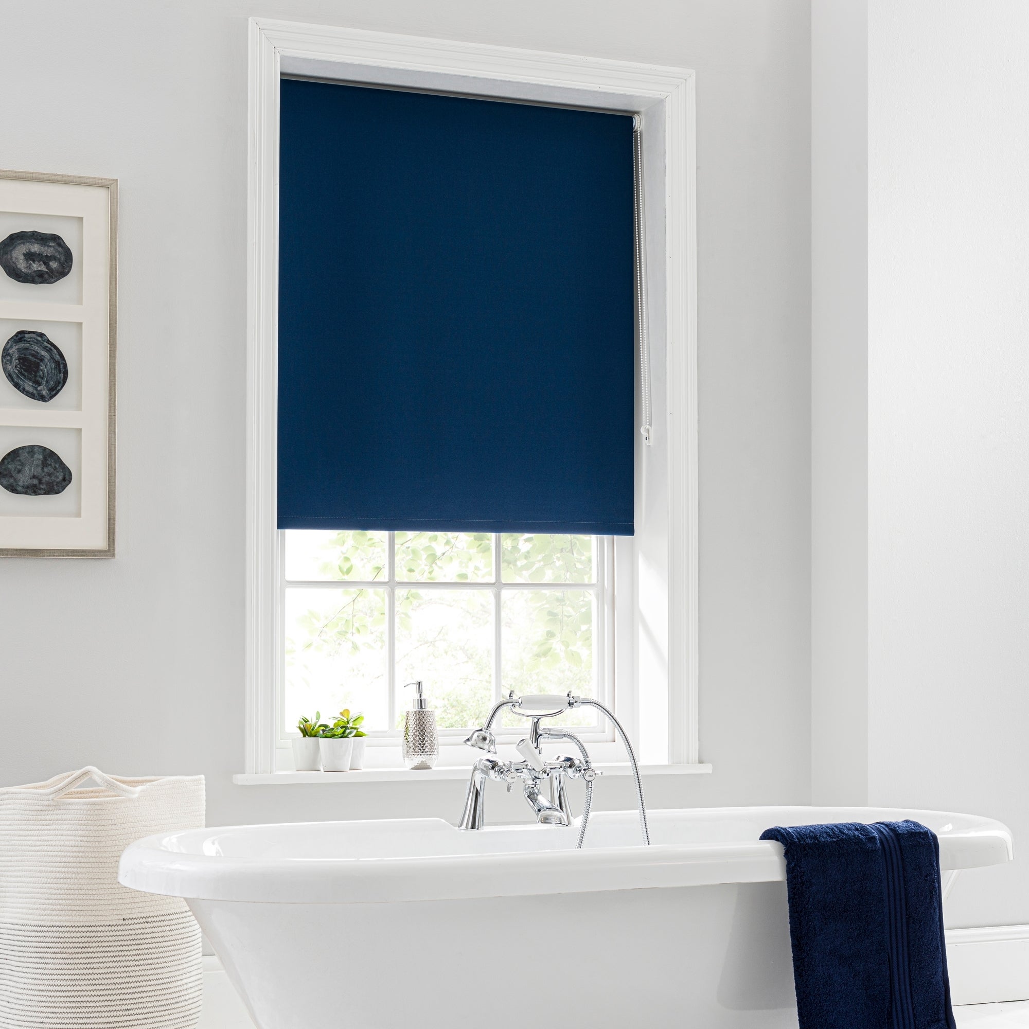 Navy Blackout Moisture Resistant Roller Blind | Dunelm