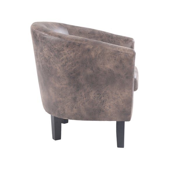 Faux Leather Tub Chair Tan Dunelm