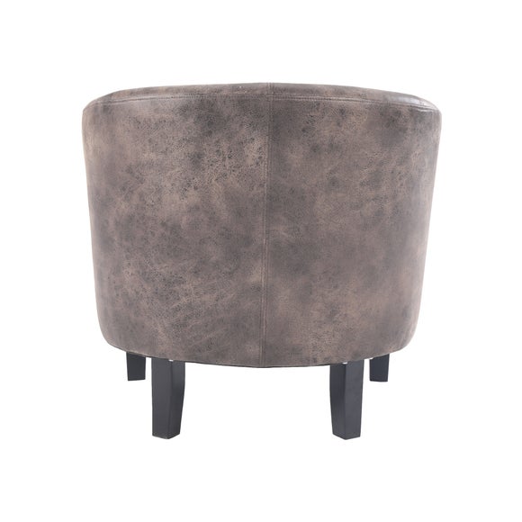 Faux Leather Tub Chair Tan Dunelm