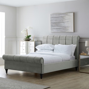 Classic Grey Pleated Bed