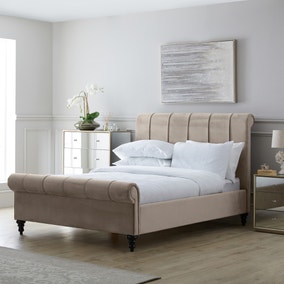 Classic Taupe Pleated Bed