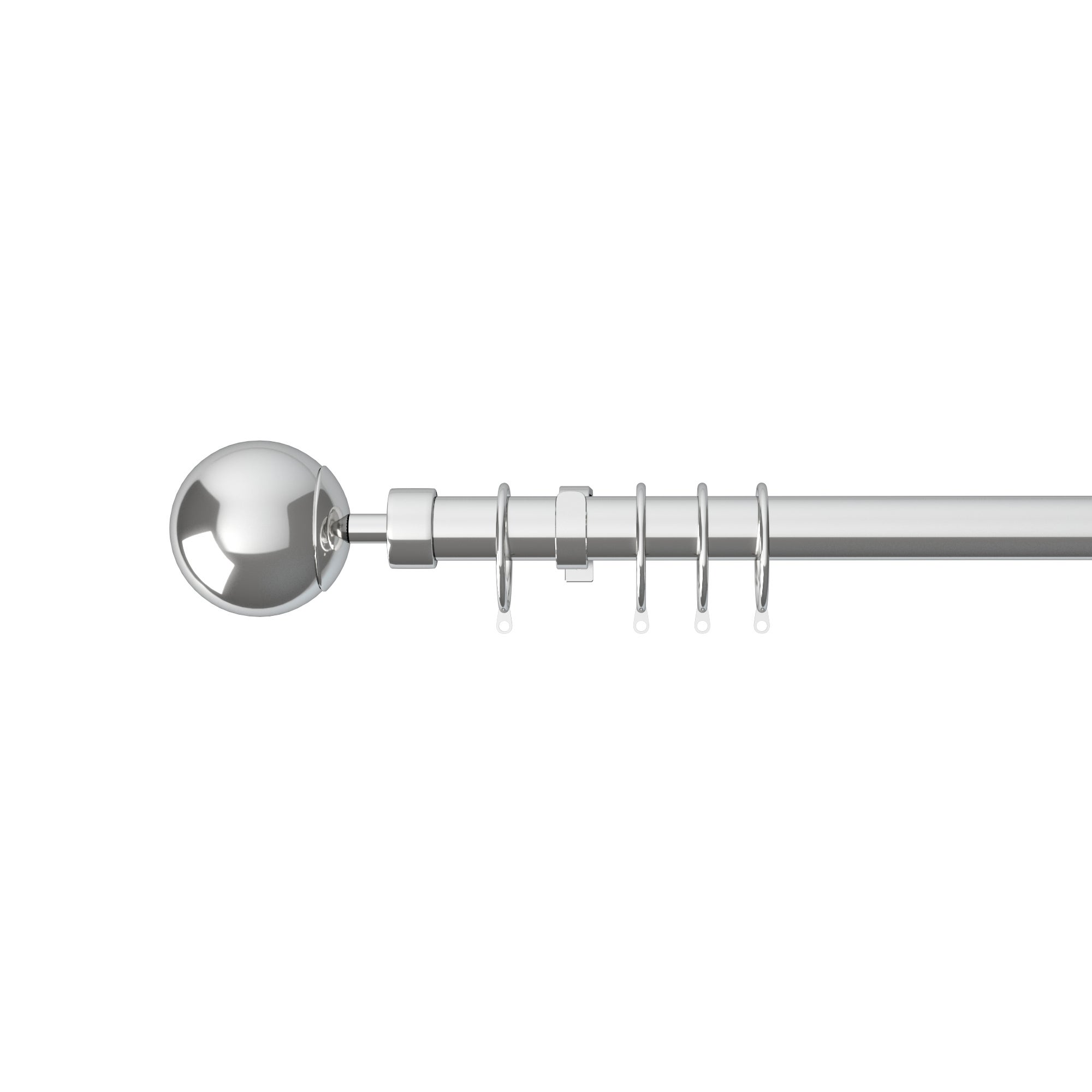 Oslo Extendable Metal Curtain Pole Dia 2225mm Chrome