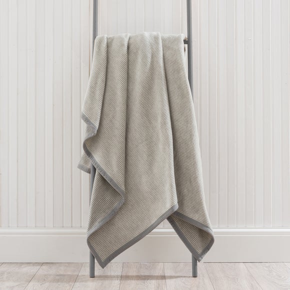 Thermosoft Semi Plain Grey Throw Dunelm