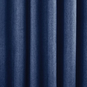 Jennings Navy Thermal Pencil Pleat Curtains