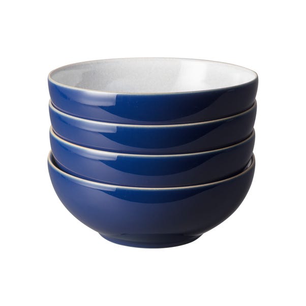 Set of 4 Denby Elements Dark Blue Cereal Bowls image 1 of 3