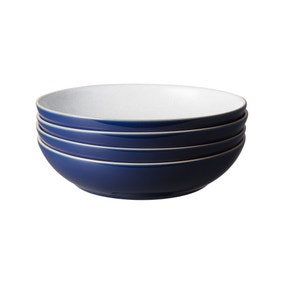 Set of 4 Denby Elements Dark Blue Pasta Bowls