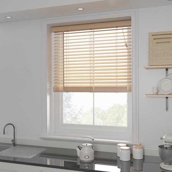 Oak Effect 50mm Slats Blind Dunelm