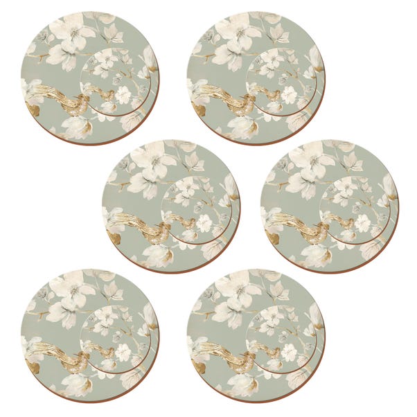 Set of 4 Duck Egg Floral Round Placemats image 1 of 1