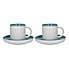 La Cafetiere Barcelona Retro Blue Pack of 2 Coffee Cups and Saucers Blue
