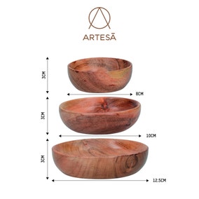 Mikasa Drift Set of 3 Wooden Bowls