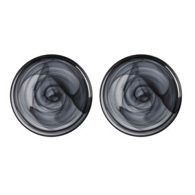 Maxwell & Williams Marblesque Set of 2 34cm Black Plates