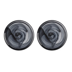 Set of 2 Maxwell & Williams Marblesque Black 39cm Plates