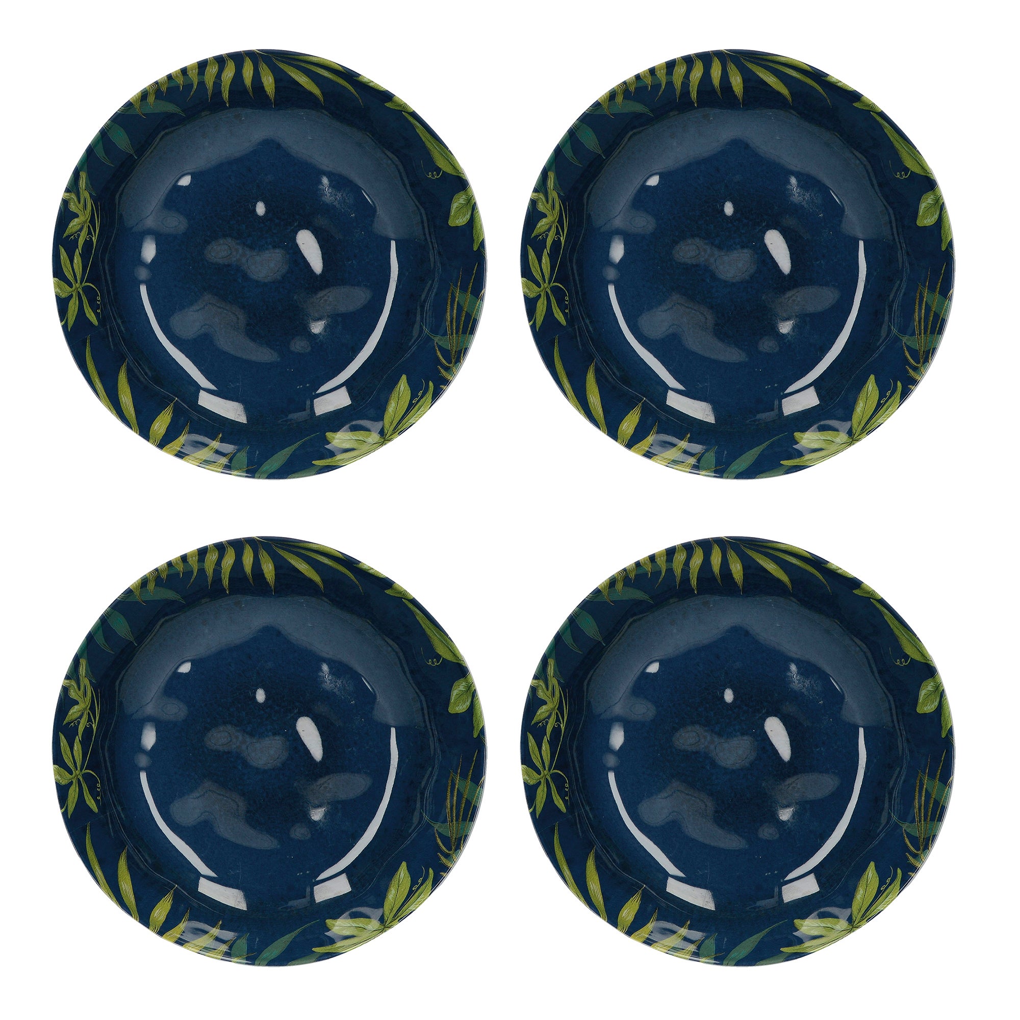 Set Of 4 Mikasa Drift Melamine Pasta Bowls Bluewhitegreen
