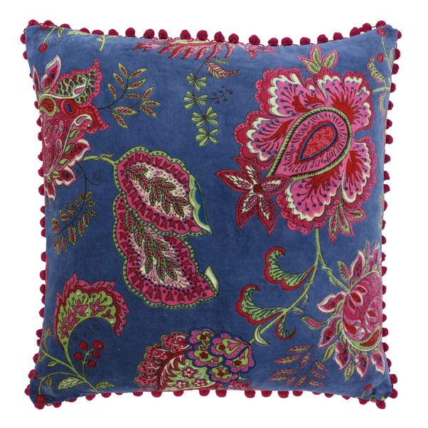 Paoletti Malisa Floral Velvet Cushion image 1 of 4