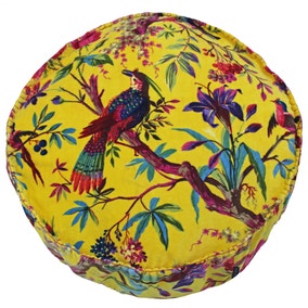 Paoletti Paradise Yellow Velvet Bird Cushion