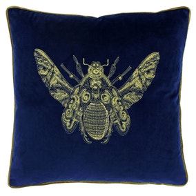 Paoletti Cerana Blue Bee Velvet Cushion