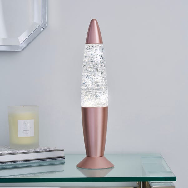 Rose Gold Glitter Lamp Dunelm, Silver Glitter Lava Table Lamp