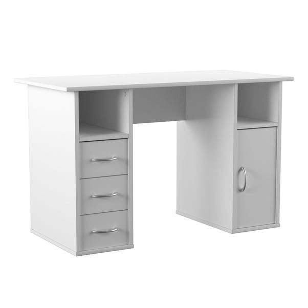 Maryland Desk White Dunelm, White Desk With Drawers On One Side