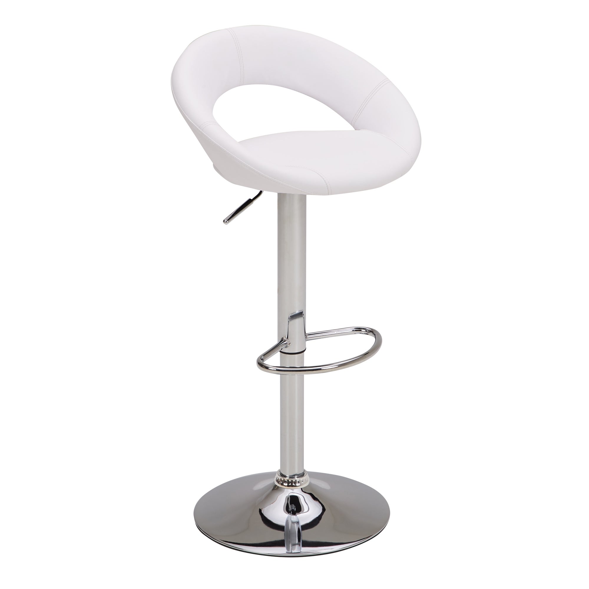 Knox Faux Leather Bar Stool White