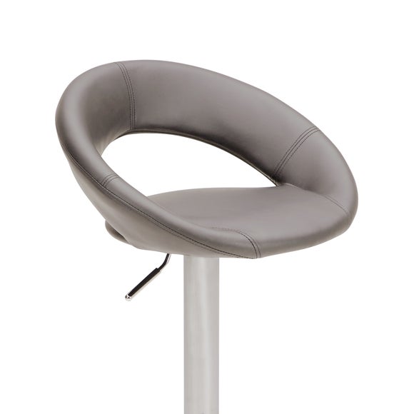 knox bar stool grey pu leather