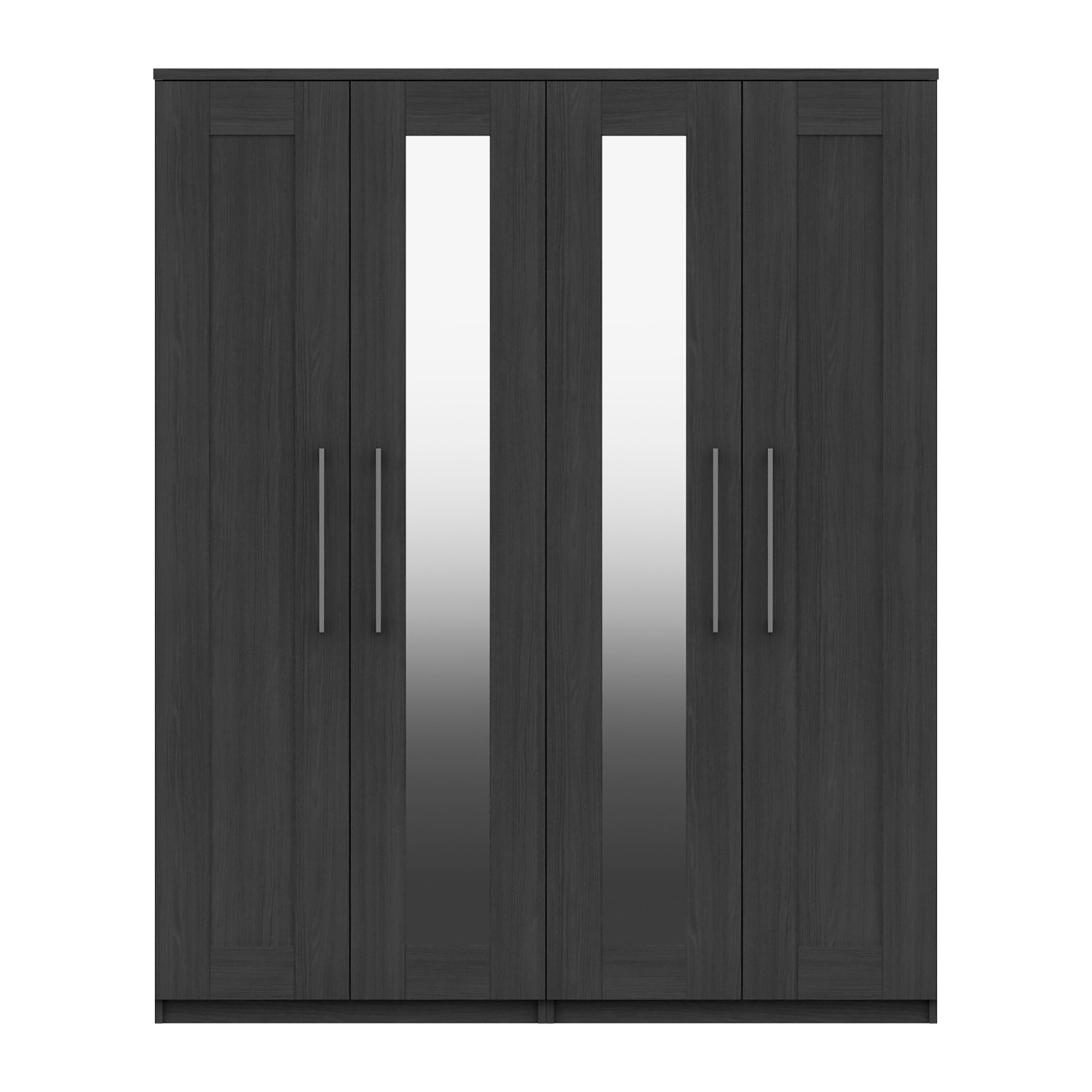Ethan 4 Door Wardrobe Mirrored Grey