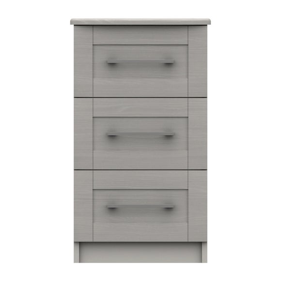 Ethan 3 Drawer Bedside Table Grey