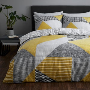 Catherine Lansfield Larsson Geo Reversible Duvet Cover And Pillowcase Set