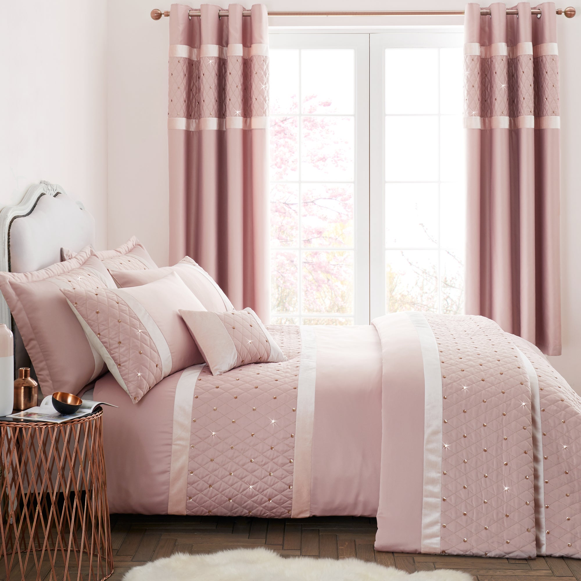 Photos - Pillowcase COVER Sequin Cluster Blush Duvet  and  Set Pink 