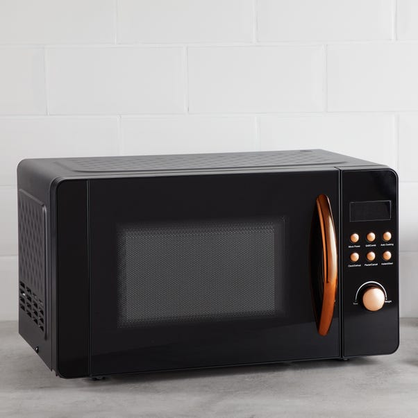 Elements 20L 800W Black and Copper Microwave | Dunelm