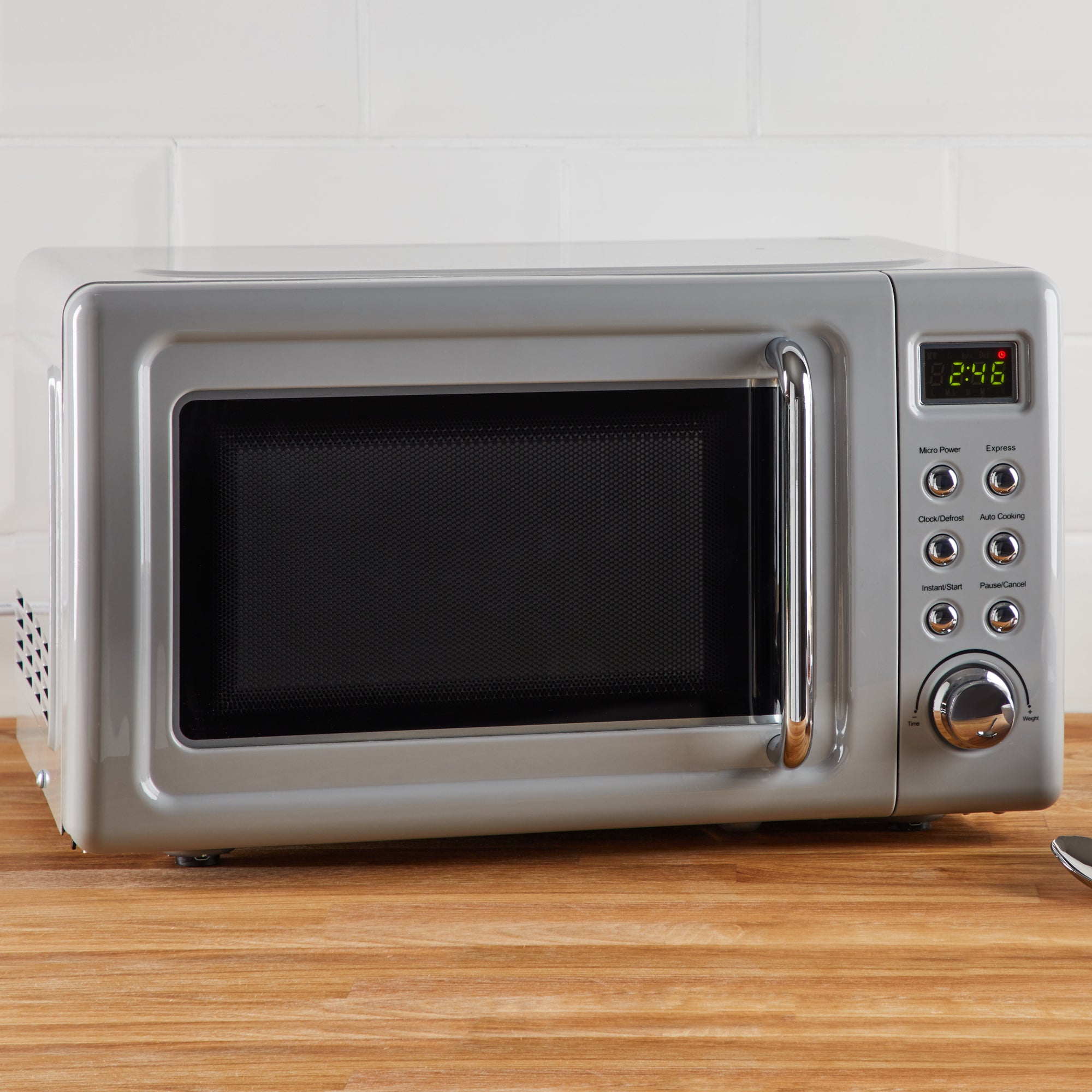 Retro 20L 800W Microwave, Grey Grey