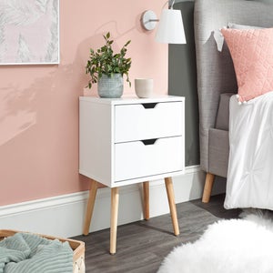 Nyborg 2 Drawer Bedside Table