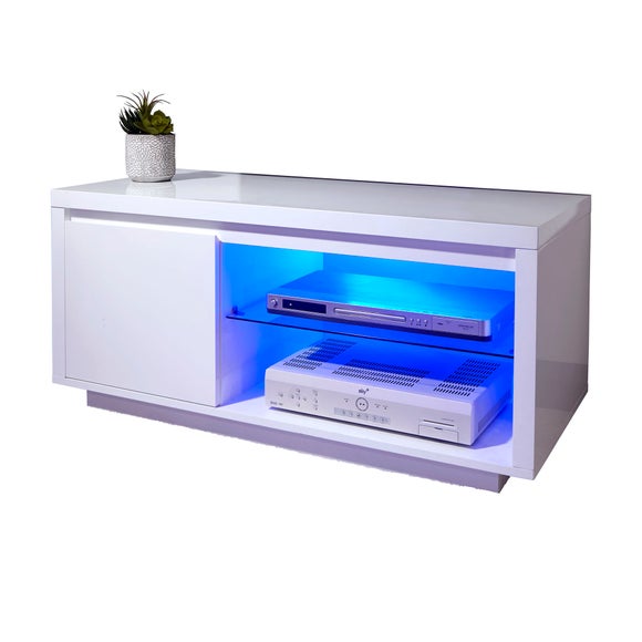 White gloss deals tv unit b&m