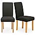 Hugo Set of 2 Dining Chairs Charcoal Fabric