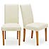 Hugo Set of 2 Faux Leather Cream Dining Chairs