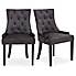 Regent Set of 2 Dining Chairs Grey Velvet