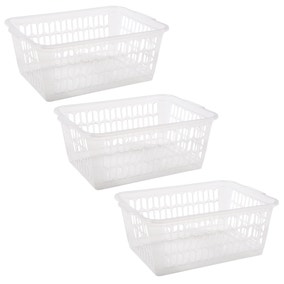 Handy Baskets Set of 3 Medium Plastic Storage Baskets