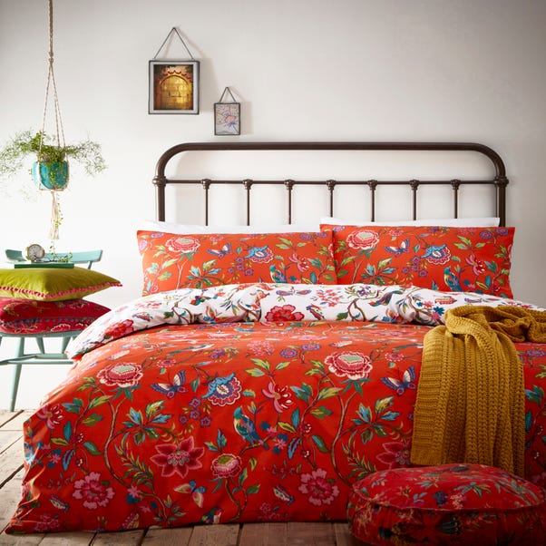 Pomelo Orange Reversible Duvet Cover And Pillowcase Set Dunelm - Red Orange Bedding Pomelo Orange Reversible Duvet Cover And Pillowcase Set Dunelm - Red Orange Bedding