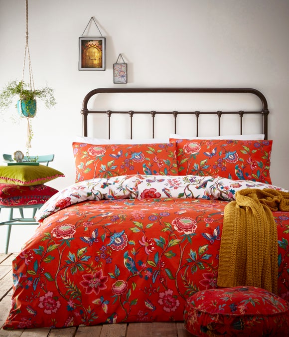 orange and red duvet cover