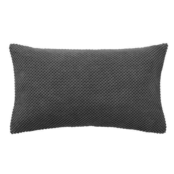 Chenille Spot Rectangular Charcoal Cushion Charcoal