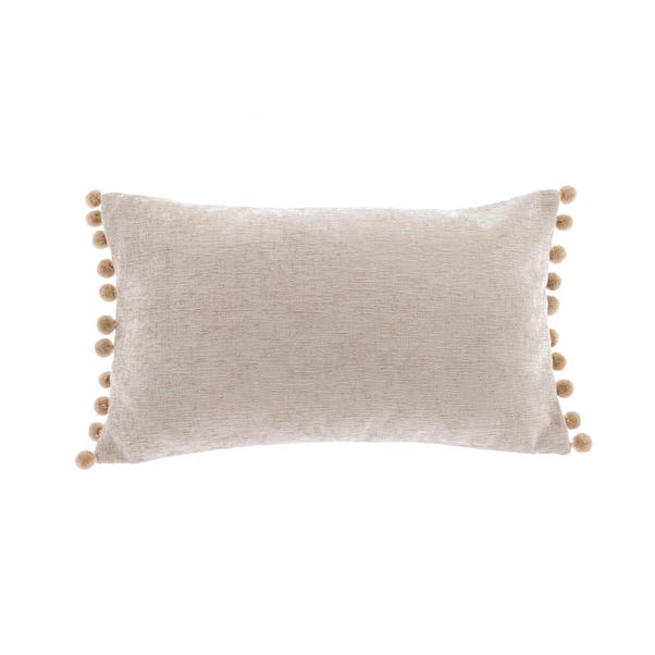 Chenille PomPom Boudoir Cushion Cream undefined